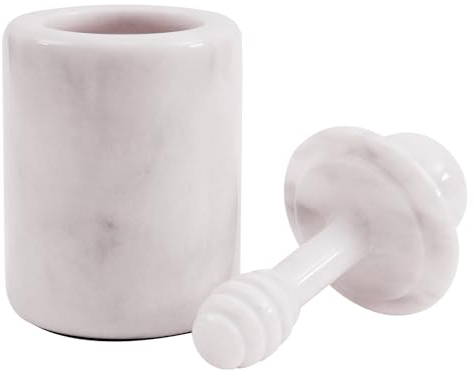 Radicaln Vaso per miele in marmo con coperchio bianco fatto a mano, dispenser per miele per casa e cucina, contenitore per miele da tavolo, barattolo per miele