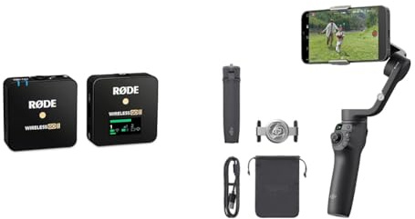 RØDE Wireless GO II Système de Microphone sans Fil Double Canal Ultra-Compact et stabilisateur de cardan DJI Osmo Mobile 6 pour Smartphones