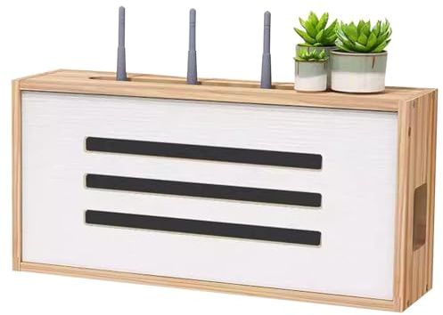 HFGHGDF Router Schrank, Router Aufbewahrungsbox, Wandmontage Kabelmanagement, Set-Top-Box Kabel Router Kasten WLAN Verstecken Box(Color:Brown)