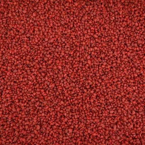 AquaOne Gravier d'aquarium - 5 kg - Substrat noir clair multicolore - Fins, moyens, grossiers - Qualité supérieure - Sable de quartz - Gravier décoratif d'aquarium (rouge 2-3 mm)