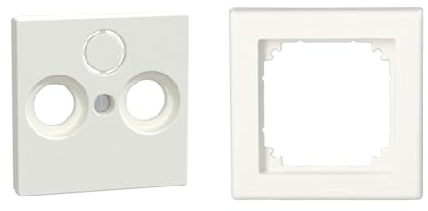 Schneider Electric Merten 296719 Zentralplatte & Merten 478119 M-SMART-Rahmen für Schalter und Steckdosen, 1fach, polarweiß glänzend, 1x M-Smart Rahmen