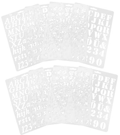 SEWACC 8stücke Große Buchstabenschablonen Aus Pet-material Alphabetschablonen Für Bastelarbeiten Zahlenschablonen Zum Malen Schablonenbuchstaben Für Heimdekorationen Und Schulprojekte