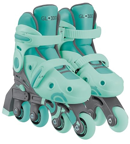 Globber Patines en Línea 2 en 1 - Patines en línea niños pequeños de más de 3 años y Mayores de más de 5 años, Talla 30-33, Verde Menta