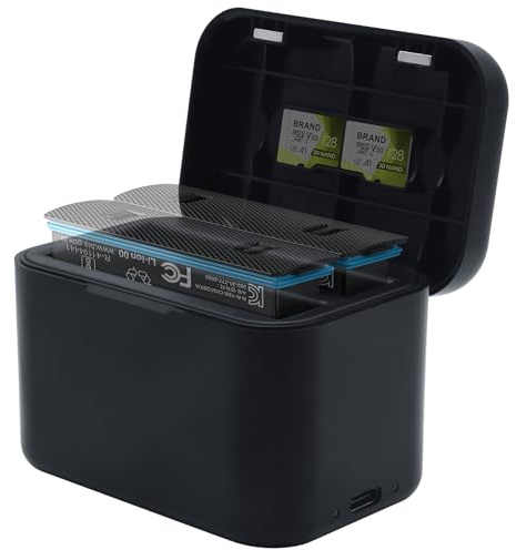 Chargeur de batterie pour Insta360 X4, 2 canaux, chargeur rapide et portable, Hub Storage Station avec fentes pour cartes SD Misro et câble USB de type C et couvercle magnétique (piles non incluses)