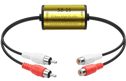 YAODHAOD Ground Loop Isolator, Verstärker Noise Filter für Auto Audio Home Stereo, Feedback Loop Isolator, Stereo Noise Suppressor Reducer Generator