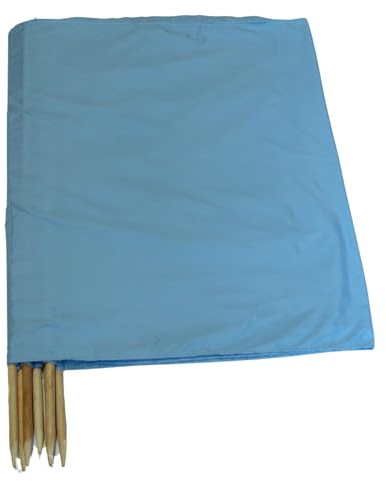Aves-24 Windschutz 8m x 80cm für Strand Garten See Meer SICHTSCHUTZ Wind Zaun Schutz Blickschutz Camping (50. Einfarbig Blau)