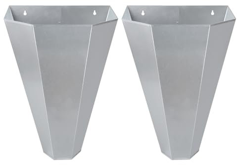 Holdly Rückhaltekegel, groß, aus verzinktem Stahl, 3,2–6,4 kg, Hühnerkegel mit flacher Rückseite, für Huhn als Kornkreuz, Rhode Island Red und Truthahn, leicht zu reinigen, 2 Stück