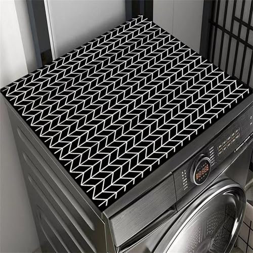 Highdi Housse de Protection pour Machine à Laver Top, Modèle Simple, Coussin de Machine à Laver Antidérapant Housse de Machine à Laver pour Machine à Laver Sèche-Linge (Noir,60x60cm)