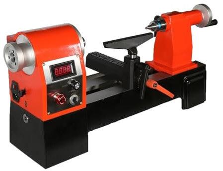 Tour À Bois 1100 W 13,78 Pouces, Filetage De Broche M33 X 3,5, Vitesse 200-3100 Tr/min, Mini Tour À Bois, For Professionnels Du Travail Du Bois Et Amateurs De Bricolage