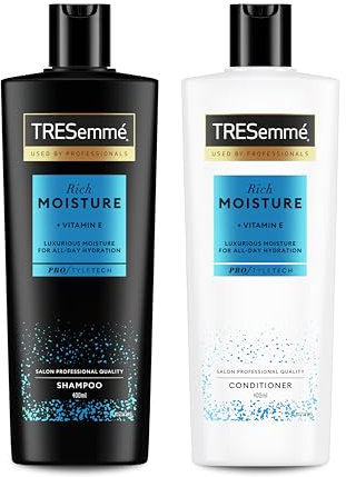 TRESemmé Rich Moisture Shampoo e balsamo, per capelli secchi e danneggiati 400 ml + 400 ml