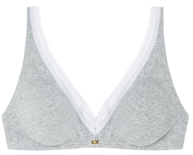 Women'secret Triangulär halter bomullskollektion bh för kvinnor, Grå, 90B