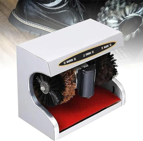 Macchina elettrica di lustrascarpe Spazzola automatica Sensore di scarpe verticale Adatto per l'ingresso dell'Hotel,StainlessSteel