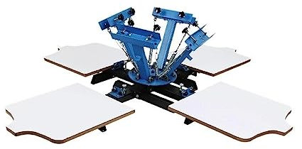 Macchina da stampa serigrafica in acciaio 1/4 colori 1/2/4 stazioni 21,7 x 17,7 pollici for kit fai da te for stampanti for magliette, Potente ed efficiente(4 Color 1 Station)