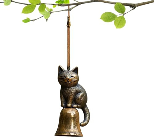 Katzen-Windspiel, süßes Katzen-Gedenk-Windspiel, Vintage-Tier-Hängedekoration für draußen, lustige hängende Gedenk-Windspielglocke, kreative Gartendekoration für Tierliebhaber