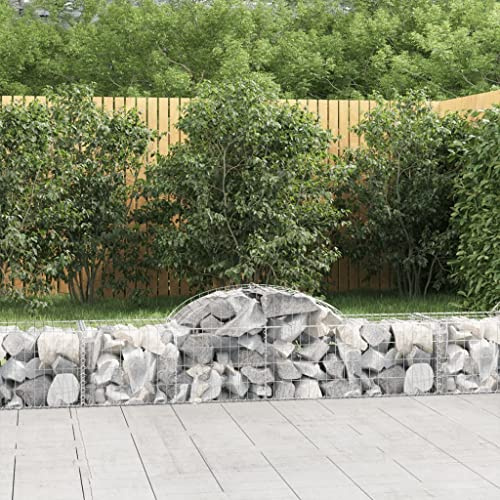 KATERYY Gabionen mit Hochbogen 7 STK. 200x50x40/60 cm Verzinktes Eisen Gartenpflege