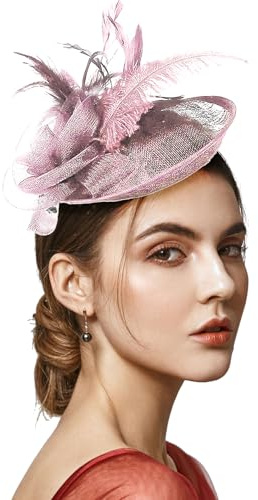 nezababy Fascinator Damen,Hut Damen Elegant,Pferderennen Pillbox Headpiece, Hochzeit Trachtenhut, Kopfschmuck 20er Jahre Damen