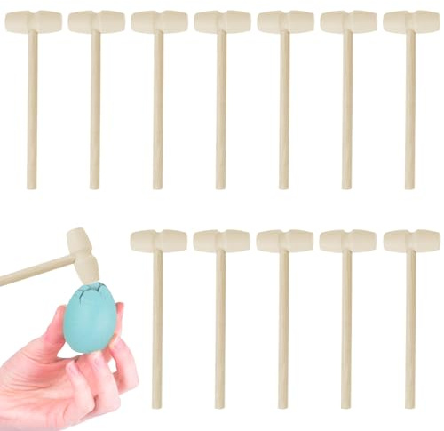 12PCS Little Wooden Hammers, Kids Hammer, Minil Hammers for Cake Smash, Chocolate Dessert Hammer, Small Wooden Mallets, Kids Toy Mallets, Pounding Seafood Mallet, Children Educational Toys