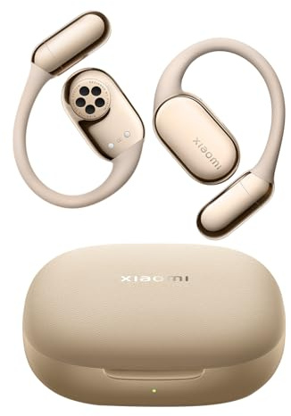 XIAOMI OpenWear Stereo Pro, Auriculares de Oreja Abierta, Bluetooth con Gancho, Uso cómodo y Estable, batería 45h, Resistente al Agua IP54, múltiples Drivers, Audio Hi-Res HiFi, Oro Arena
