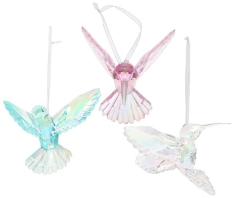 ifundom 3 Piezas Dije De Pájaro De Cristal Transparente Adorno De Colibrí Figura De Pájaro Colgante para Puerta Modernos De Colibrí Colgante Cristales Atrapasoles para Guirnalda De