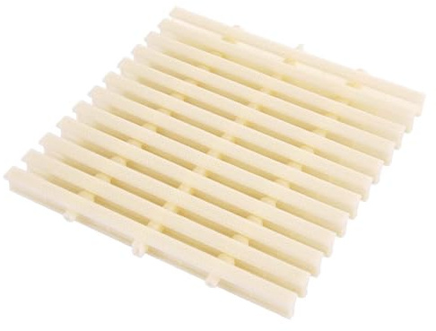 Lot de 5 caillebotis antidérapants – Couvercle de sortie épissable pour piscines hors sol, allées et balcons (blanc, 20 x 100 cm)