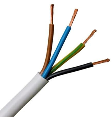 2/3/4 CORE ELECTRICAL WHITE FLEX CABLE ROUND FLEXIBLE WIRE 0.75/1.0/1.5/2.5mm2 (4 Core 1.0mm (5m))