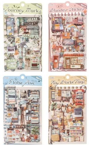 Reseserie klistermärken scrapbooking tillbehör för skräpdagbok, 16 ark PET-klistermärken (TZ-010-005)