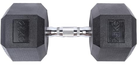 SPORTINATOR Hexagon Hanteln – 2er-Set & Einzelhanteln von 5–30 kg – Gusseisen mit Gummi-Beschichtung, rutschfester Griff, bodenschonend, ideal für Krafttraining & Fitness