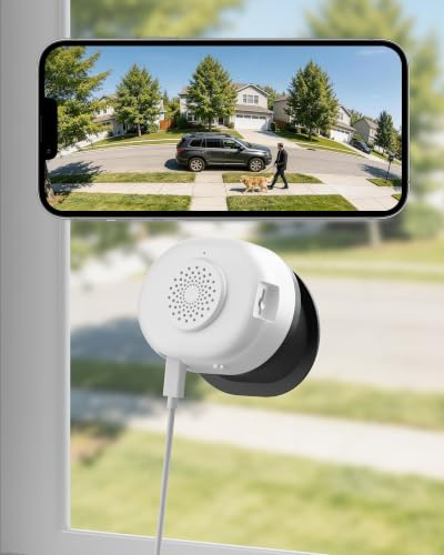 Anlapus 3MP 2K Window Camera for Home Security, Safeview Camera Indoor | WiFi Camera for Looking Outside with 20° Tilt Mount, Night Vision, AI Human Vehicle Detection, 24/7 Recording, Magnetic Setup