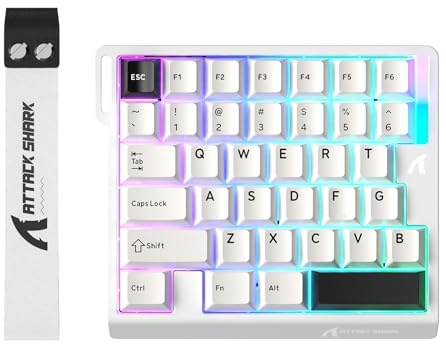 ATTACK SHARK M36 HE One-Handed Magnetic Switch Keyboard 8000Hz Polling Rate, 0.01mm RT, 5-Layer Noise Reduction HIFI Sound,128K Scan Rate, 0.125MS Low Latency Portable Wired RGB Gaming Keyboard