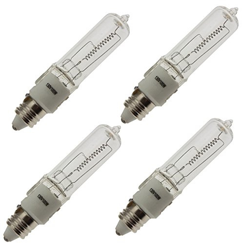 Industrial Performance Q100/CL/MC 130V, 100 Watt, T4, Miniature Candelabra (E11) Base Quartz Light Bulb (4 Bulbs)