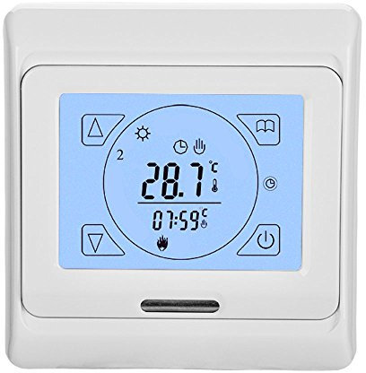 Touch Screen Digital Programmable Electric Underfloor Heating Thermostat with Air and Floor Sensor