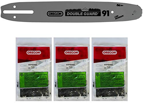 GT Elec - Oregon 3 Stück Sägekette 91PX045X, 3/8'', 1,3mm, 45 Treibglieder mit 30 cm (12-Zoll) Führungsschiene 120SDEA041