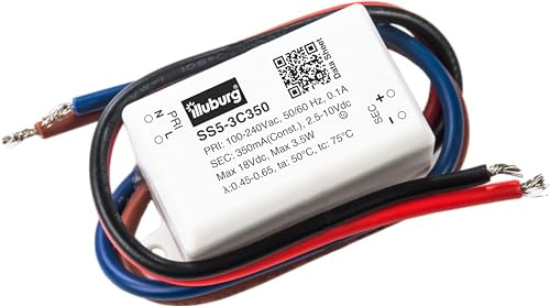 HuaTec Eaglerise Trasformatore LED 350mA 1,4W 12W 18W Impermeabile IP65 Corrente Costante per Lampada LED Alimentatore Driver (3W)