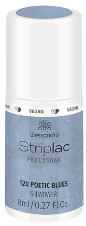 alessandro Striplac UV-Nagellack Poetic Blues – Schonend und langanhaltend – Einfache Entfernung dank Peel-Off-Technologie – Vegan und tierversuchsfrei – 8 ml