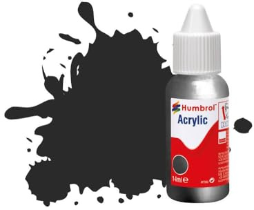 Humbrol Model Paint - DB0053 No 53 Gunmetal - Metallic (14ml), Acrylic Paints for Models, Plastic, Metal, Wood, Glass, Ceramics and More, Acrylic Touch Up Paint - Hobby Paint Bottle for Craft Kits