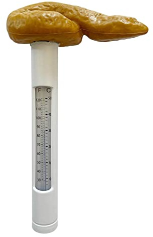 Sunnyushine Lustiges Pool-Thermometer Schwimmendes Poop-Meter Für Whirlpools, Schwimmende Kacke Mit Schwimmbad-Thermometer