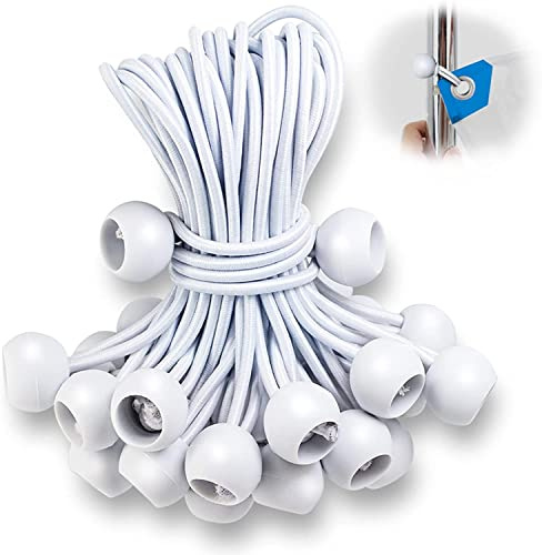 TaoTazon Spanngummis mit Kugel 50 Stück, Planenspanner mit Kugel 15cm, Gummispanner Zeltgummis Expanderschlingen Gummischlaufen für Planen Zelt Banner Netz Pavillions