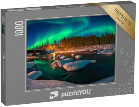 puzzleYOU: Puzzle 1000 Teile „Aurora Borealis: Nordlicht“ – aus der Puzzle-Kollektion Natur, Nordlichter, Himmel & Jahreszeiten
