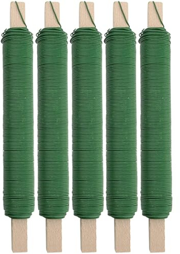 varivendo Blumendraht Grün 5 Rollen 0,65 mm Draht für Kränze Basteln