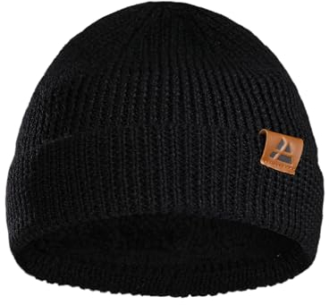 DANISH ENDURANCE Cappello Lana Merino, Berretto Beanie Invernale Caldo, per Uomo e Donna, Nero, Taglia Unica