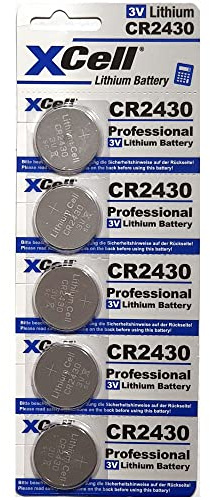 XCell Lot de 5 Piles Bouton au Lithium 2430 CR2430 3 V