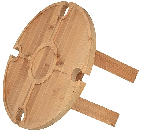 Outdoor Wine Table Folding Wooden Picnic Table with Wine Glass Holder for Hiking Camping Outdoor Dinner Picnic Tables