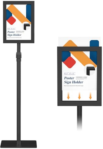 Relx Adjustable Outdoor Sign Holder Stand for Display - Floor Sign Stand with Base for Business Retail Events 8.5x11 inches