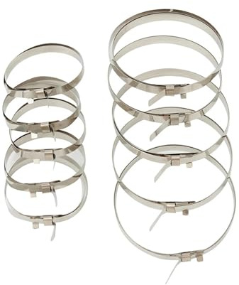 WALENI 10PCS CV Boot Clips Kit Universal Stainless Steel Axle CV Joint Boot Crimp Clamp Kit 5 Large 5 Small Car Accessories