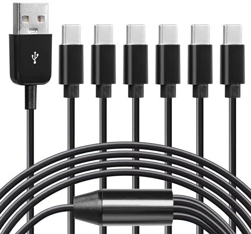 CERRXIAN 1,5 m USB 1 mâle vers 6 mâle USB C répartiteur Y câble type-C Y répartiteur prend en charge la transmission de données des disques U, claviers et souris