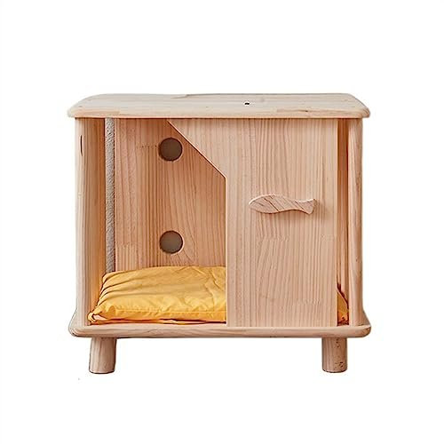 Katzenhaus katzenvilla Katzenstreu aus Holz, Katzenbett, Fluchthaus, Katzenhaus, Katzenhaus, Sprungplattform, for mehrere Katzen Katzenhütte (Color : B)