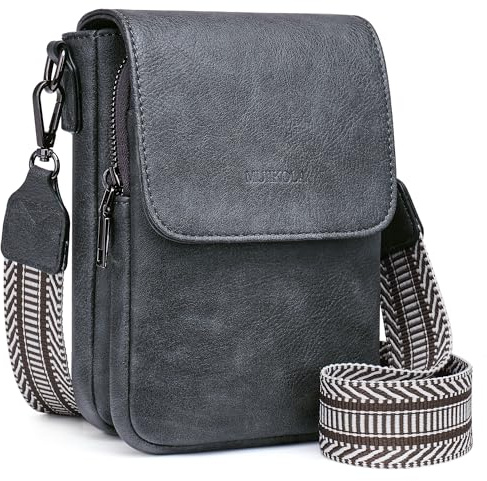 MUIIKOLA Handytasche zum Umhängen，RFID-Blockierung große Kapazität Handy Umhängetasche Damen Veganes Leder，Handytasche mit Geldbörse zum Umhängen，umhängetasche damen Breiter Gurt