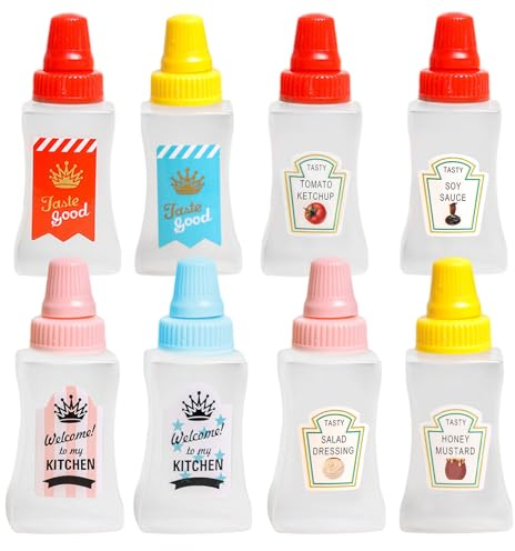 Smavles 24Pcs Quetschflasche Mini Dosierflasche, 23ml Ketchup Spender Squeeze Flasche Bottle Plastikflaschen zum Befüllen Saucenflasche,Quetschflaschen für Sojasauce,Honigsauce,Salatdressing