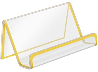 CENPEK 3-teiliger Visitenkartenhalter aus Acryl, goldfarben, Büro-Visitenkarten-Display für Büro-Desktop-Arbeitsplatte