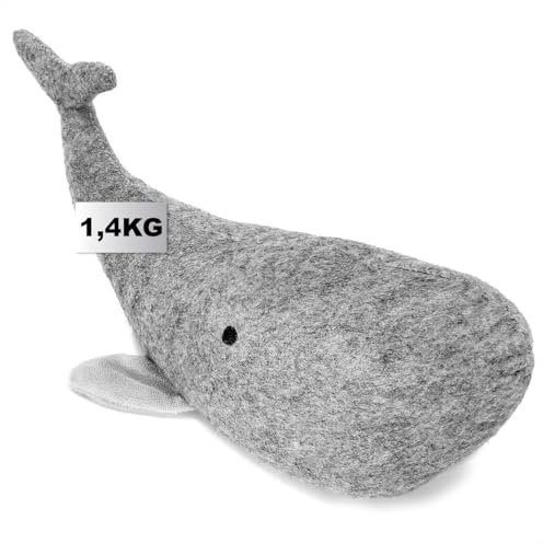 com-four® Türstopper - schwerer Türhalter im niedlichen Wal-Design - funktionelles Wohnaccessoire - Fenster-Stopper optimal bei Durchzug - Bremsblock 1,4 kg für Fenster und Türen